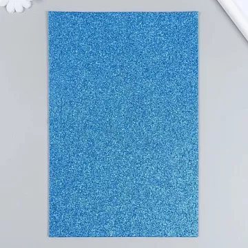 Отрез фетра А4 с глиттером "Синий", толщина 2 мм