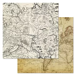 Набор бумаги 30,5х30,5 см "Фономикс. Карты. Том 1", 12 листов (ScrapMania)