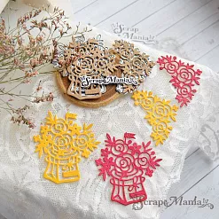 Нож "Французская любовь. Букеты", 5,5х6 см (ScrapMania)