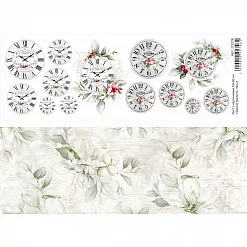 Лист с картинками 10х30 см "Зимняя прелесть. Часы" (ScrapMania)