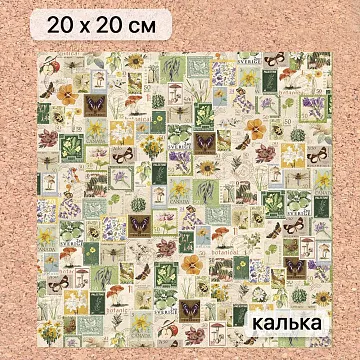 Калька 20х20 см "Заповедник 09", плотность 110 гр/м2 (ScrapMania)