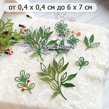 Нож "Листья с ягодами", 6х7 см (ScrapMania)