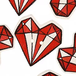 Пуговица деревянная "Сердце-бриллиант" (АртУзор)