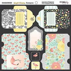 Бумага 20х20 см "Simple Flowers. Конверты" (Скрапмир)