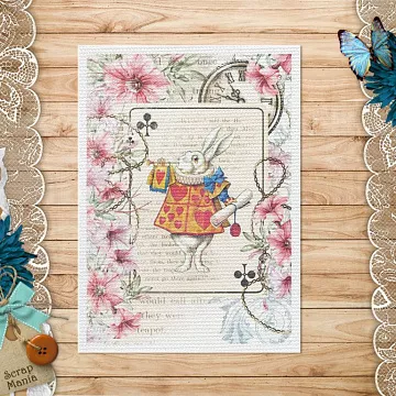 Тканевая карточка "Алиса в сказке. Белый кролик" (ScrapMania)