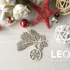 Чипборд "Веточка с шариком", 7 см (LeoMammy)