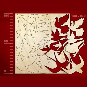 Набор украшений из дерева "Птицы" (Россия)