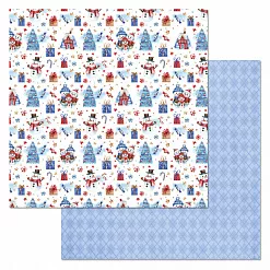 Набор бумаги 20х20 см "Снеговички", 12 листов (ScrapMania)