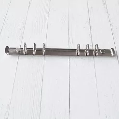 Кольцевой механизм с триггером и 2 винтами, 6 колец диаметром 2 см, длина 22,5 см, цвет серебро (Китай)