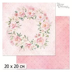 20х20 Бумага "Цветочный вернисаж. Розовый. Дизайн 3" (ScrapMania)
