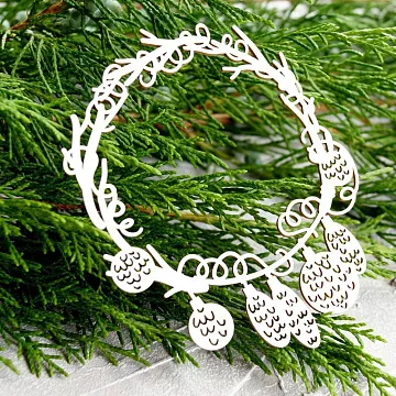 Чипборд "Венок с шариками", 7,3х9,2 см (LeoMammy)