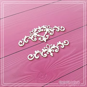 Чипборд "Торжество. Декоративные элементы из завитков", 2,7х7,1 см (СкрапМагия)