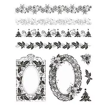 Набор штампов "Новогодние рамки и бордюры" (Viva Decor)