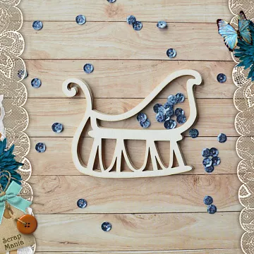 Чипборд "Снеговички. Шейкер. Сани большие" (ScrapMania)