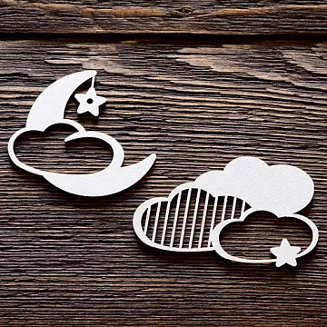 Набор украшений из чипборда "Месяц с облачками" (ArtLines)