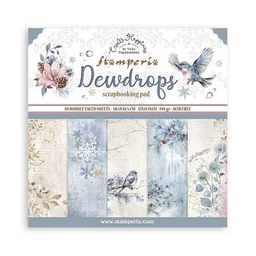 Набор бумаги 30х30 см "Dewdrops", 10 листов (Stamperia)