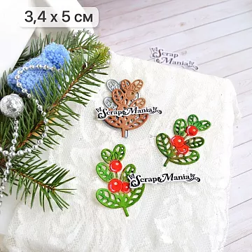 Нож "Новогодняя красота. Яркая брусника", 3,4х5 см (ScrapMania)