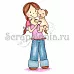 Штамп "Девочка с щенком"