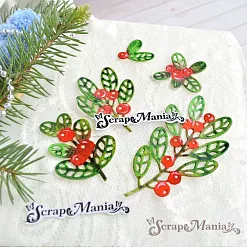 Нож "Новогодняя красота. Веточки брусничные", 4,1х7,5 см (ScrapMania)