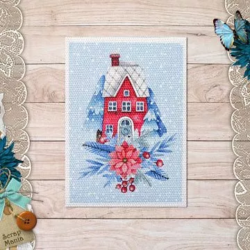 Тканевая карточка "Снеговички. Дом" (ScrapMania)