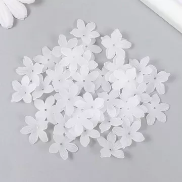 Набор акриловых украшений "Петуния белая матовая", 2х2 см, 40 шт (АртУзор)