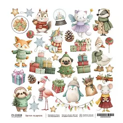 Бумага 20х20 см "Елки-иголки. Время подарков" (PaperHome)