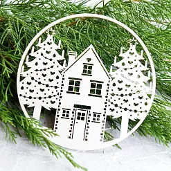 Чипборд "Деревня в шаре", 9,5 см (LeoMammy)