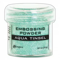 Пудра для эмбоссинга с глиттером "Aqua tinsel. Тиффани" (Ranger) Пудра для эмбоссинга с глиттером "Aqua tinsel. Тиффани" (Ranger)
