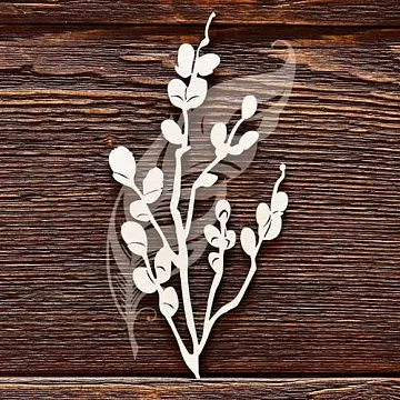 Украшение из чипборда "Веточка вербы" (AL)