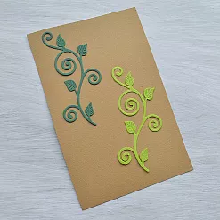 Набор вырубок "Завитки с листиками", цвет зеленый