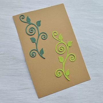 Набор вырубок "Завитки с листиками", цвет зеленый