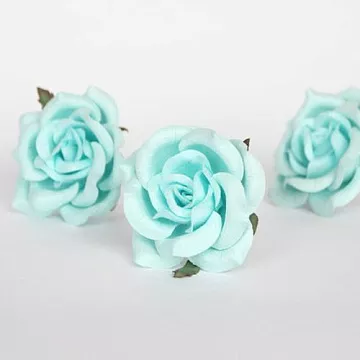Цветок розы коттеджной "Бирюзовый", 7 см, 1 шт (Craft)