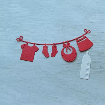 Набор вырубок "Детская растяжка и бутылочка. Девочка"