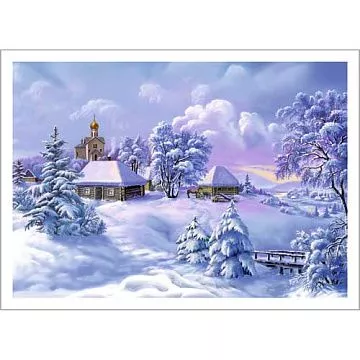 Тканевая карточка "Волшебная зима. Деревушка" (ScrapMania) Тканевая карточка "Волшебная зима. Деревушка" (ScrapMania)