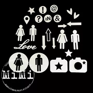 Набор украшений из чипборда "Инстаграм. Значки" (MiMi Design)