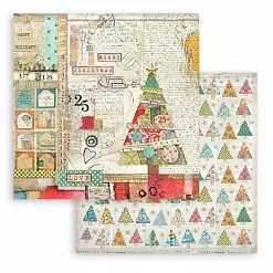 Набор бумаги 20х20 см "Christmas Patchwork" (Stamperia)