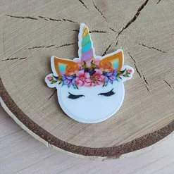 Акриловое украшение "Единорог желтый", 3,4х4 см, 1 шт