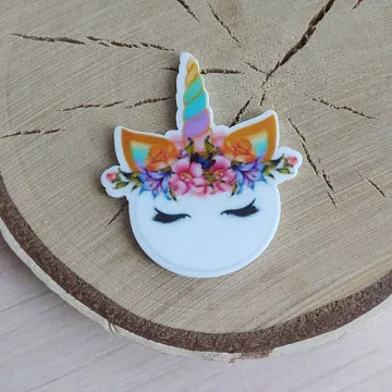 Акриловое украшение "Единорог желтый", 3,4х4 см, 1 шт