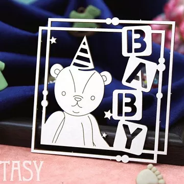 Чипборд "Мишка Baby в рамке 2159" (Fantasy)