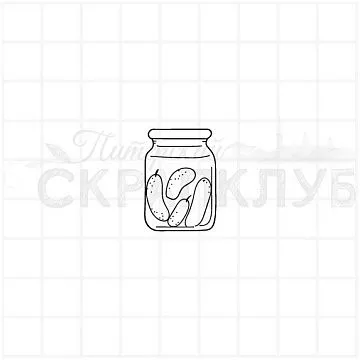 Штамп "Соленые огурцы", 1,8х2,6 см (Скрапклуб)