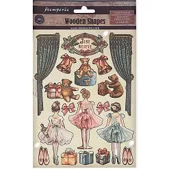 Набор деревянных украшений "The Nutcracker ", 18 шт (Stamperia)