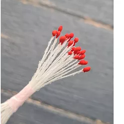 Тычинки "Капли мини. Красные на белой нити", 25 шт (AgiArt) Тычинки "Капли мини. Красные на белой нити", 25 шт (AgiArt)