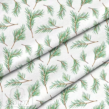 Отрез ткани 79х50 см "Кедровые ветви" (Cotton)