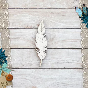 Деревянное украшение "Викинги. Перо", с гравировкой (ScrapMania)