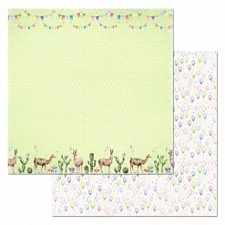 Набор бумаги 20х20 см "Ламы", 12 листов (ScrapMania)