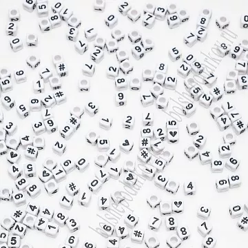 Набор бусин "Цифры. Квадрат", 6 мм, 10 гр