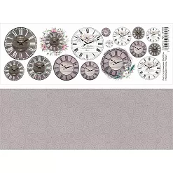 Лист с картинками 10х30 см "Новогодние гномы. Часы" (ScrapMania)