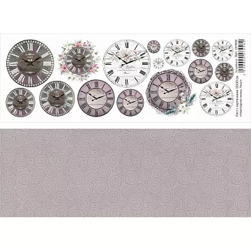 Лист с картинками 10х30 см "Новогодние гномы. Часы" (ScrapMania)