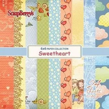 Набор бумаги 15х15 см "Sweetheart. Мальчик и Девочка". 24 листа (ScrapBerry's)