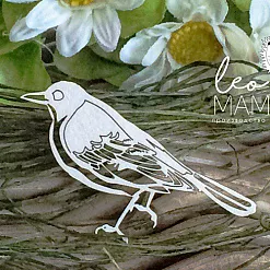 Украшение из чипборда "Птичка" (LeoMammy) Украшение из чипборда "Птичка" (LeoMammy)